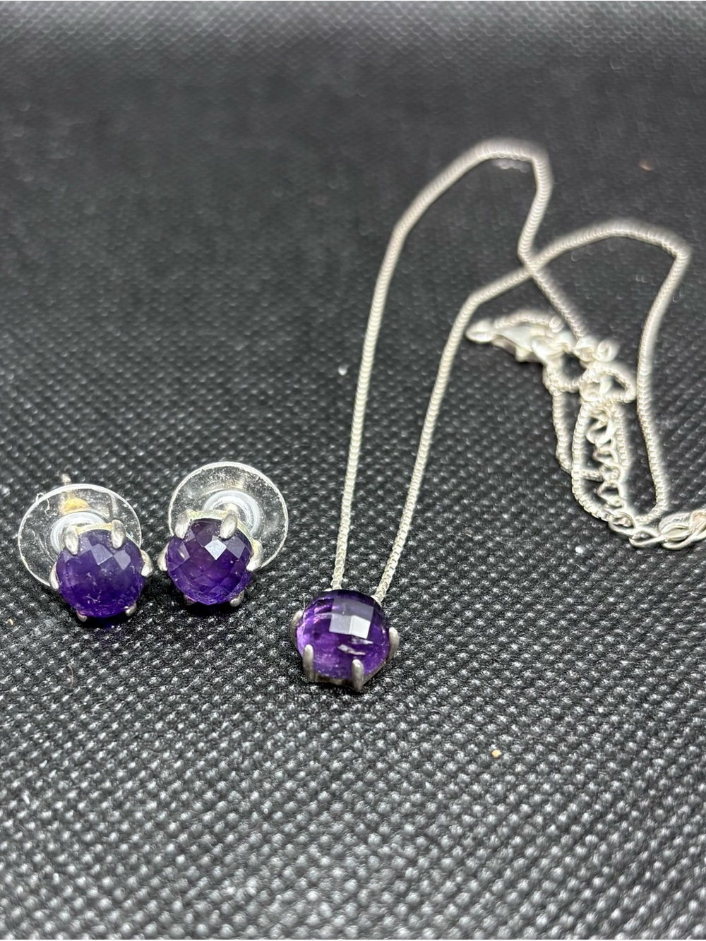 Silpada What A Gem Amethyst Necklace (N3004) and Stud Earrings (P2976)